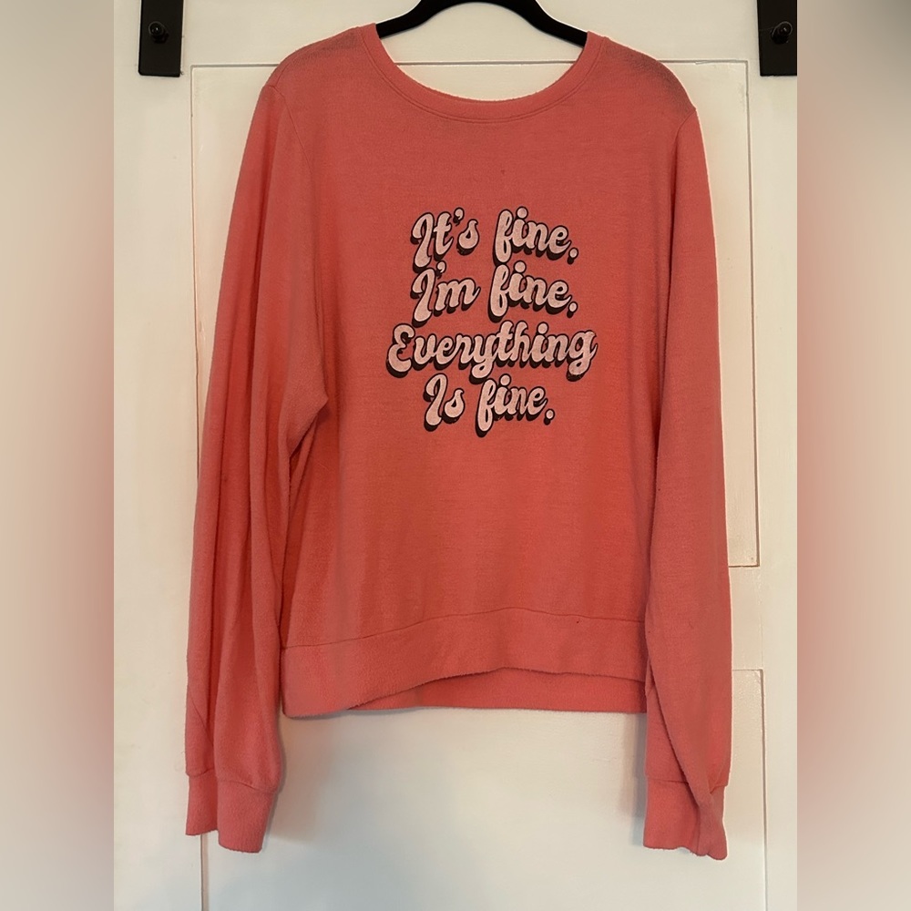Wildfox It’s Fine, I’m Fine Sweatshirt Crewneck XL